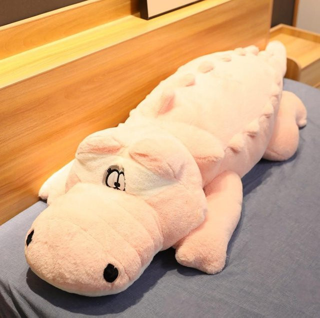 Yiran toy Liegendes Krokodil Plüschkissen, Plüschtiere, Rosa / Pink - Bild 1