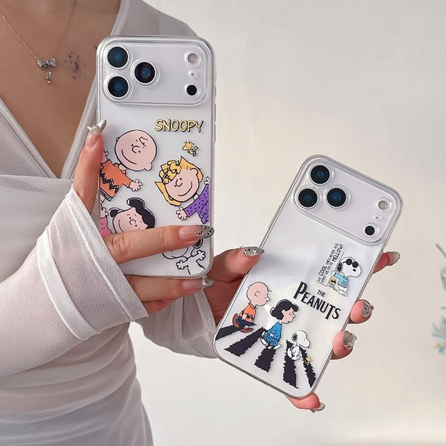 Bandai Snoopy Charlie Brown Handyhülle aus transparentem TPU für iPhone 11 bis iPhone 17 Pro Max - Bild 1