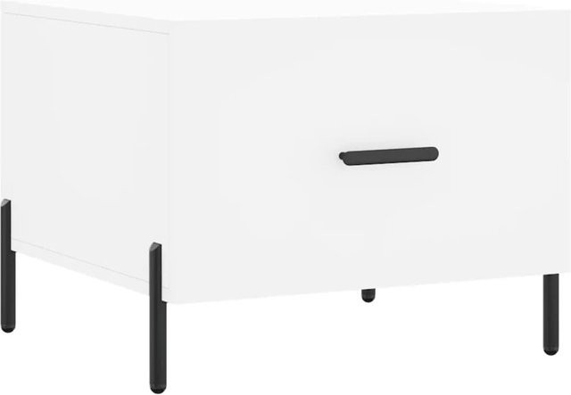 vidaXL Couchtisch Weiß in Eiche Optik aus Holzwerkstoff, B/T/H: 50 x 50 x 40 cm - Bild 1