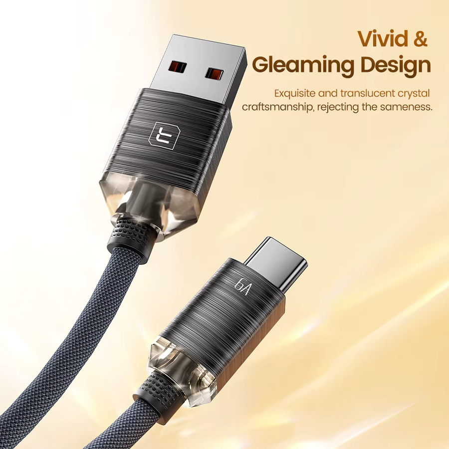 Toocki USB zu Typ C Kabel 100W Schnellladegerät Datenkabel Blau USB-A auf USB-C - Bild 2