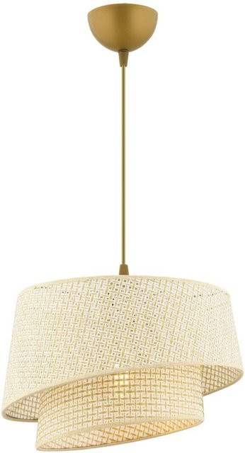 Opviq Pendelleuchte Barette in Creme aus Stoff und Metall mit E27 Fassung, B/T/H: 32 x 32 x 65 cm - Bild 1