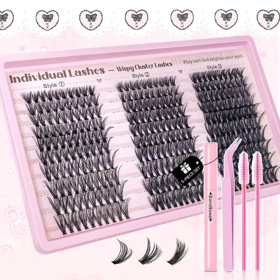 330er Set Falsche Wimpernstreifen, Black, Unisex - Bild 2
