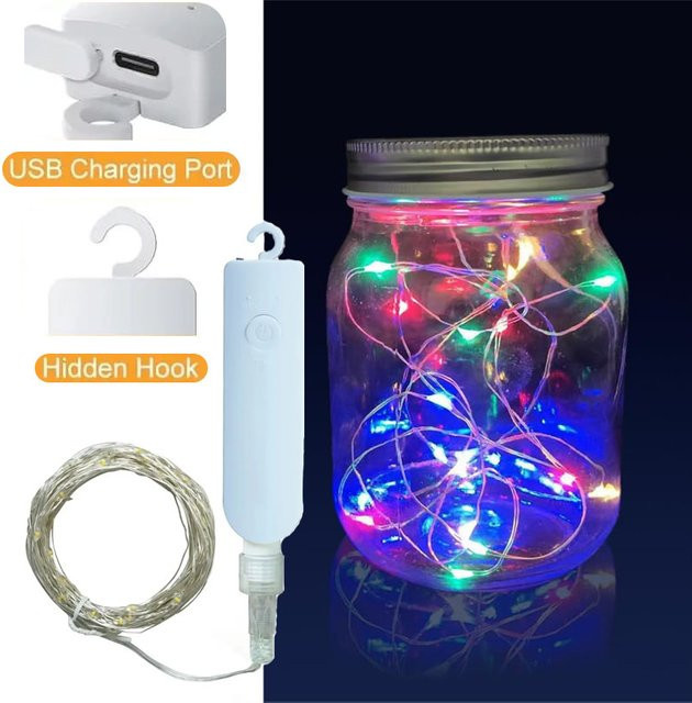 TLEDMP LED Mini Lichterkette Twinkle Fairy Light aus Kupferdraht in Gold für Hochzeit und Weihnachtsdekoration - Bild 1