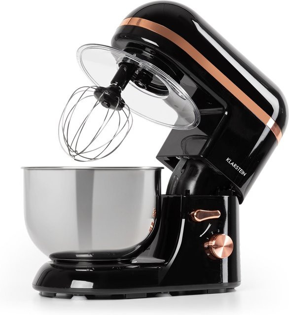 Klarstein Bella Elegance Küchenmaschine aus Edelstahl mit 1800 W und 5,2 l Fassungsvermögen in Silber und Schwarz - Bild 1