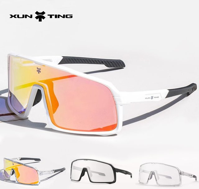 Xunting Radsport Sonnenbrille, Vollrand, weiß, unisex, polarisiert - Bild 1