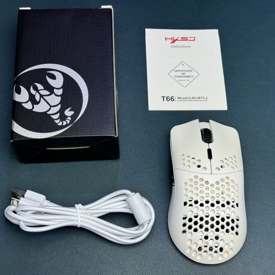 HXSJ T66 Kabellose Gaming-Maus mit RGB-Beleuchtung, 10000 DPI, 3 Modi und makro-programmierbaren 6 Tasten, wiederaufladbar - Bild 4