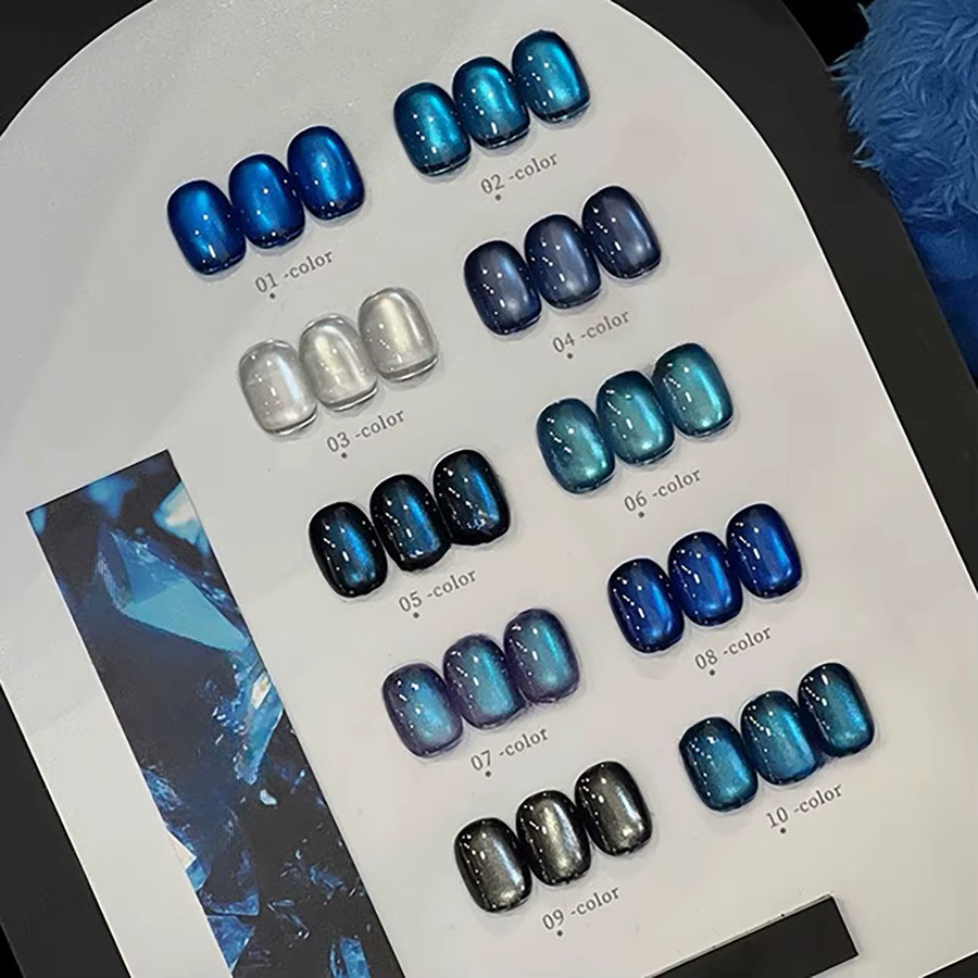 MIANEL Gel-Nagellack Blaue Tinte, 10 ml, Schimmernd - Bild 4