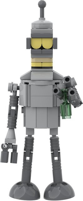 BuildMoc Futurama MOC Mech Robot Benders Model Brickheadzs, Building Blocks, Weltraum - Bild 1