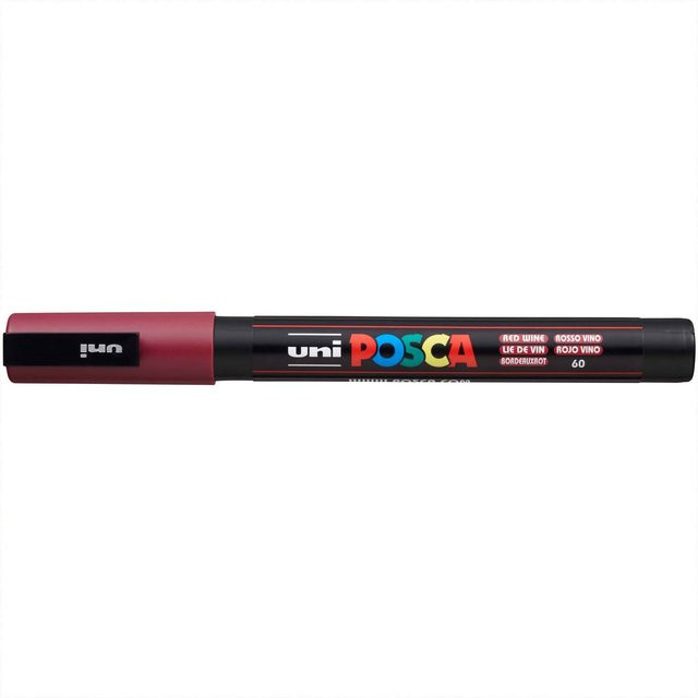 uni POSCA-Marker PC-3M Permanent Marker mit feiner Spitze 0,9-1,3 mm in Rot - Bild 1