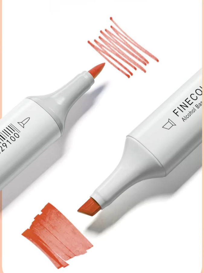 FINECOLOUR EF102 Doppelköpfige Alkoholmarker in Hautfarben für Skizzen und Zeichnungen, Dual-Art-Marker Set in Beige und Multicolour - Bild 3