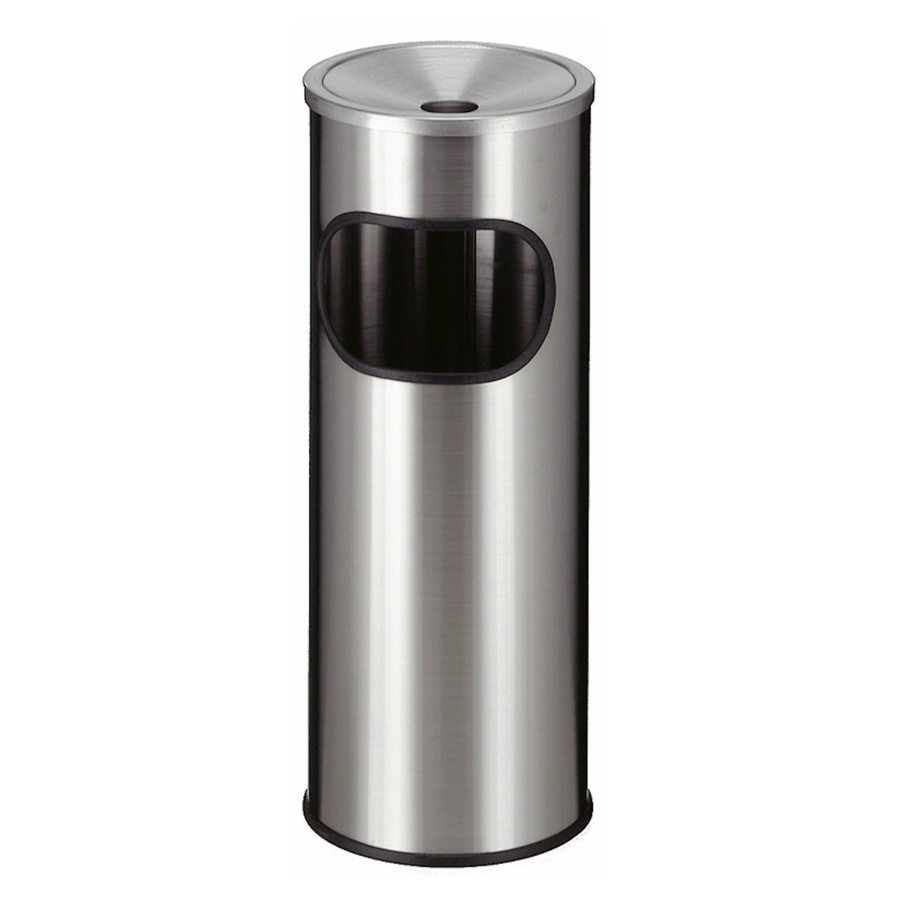 PROREGAL Runder Kombiascher aus Edelstahl in Silber, H: 61 cm, Ø: 24 cm, 9 Liter - Bild 2