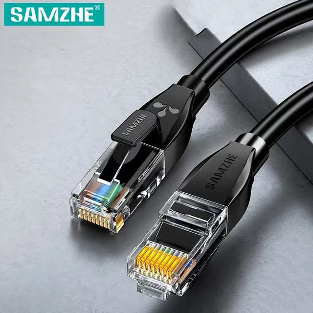Samzhe Cat6 Ethernet-LAN-Kabel mit RJ45-Anschluss, 1000 Mbit/s Gigabit-Netzwerkkabel, Weiß - Bild 1