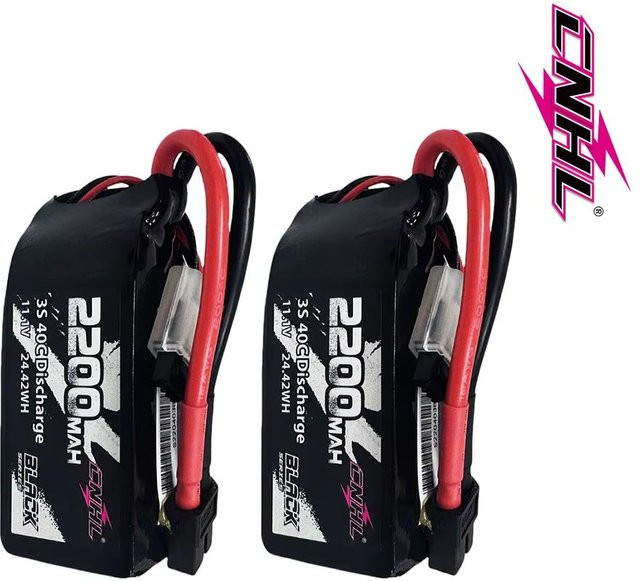 CNHL 3S Lipo Akku 40C 2200mAh 11,1V Shorty mit XT60 Stecker, 2er-Pack - Bild 1