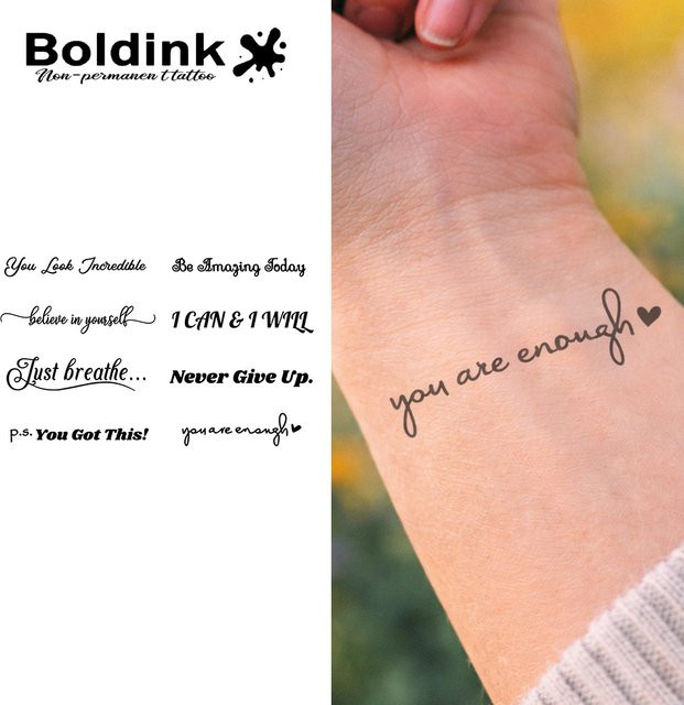 BOLDINK English Moisturizing Tattoo Sticker, Unisex, wasserfest - Bild 1