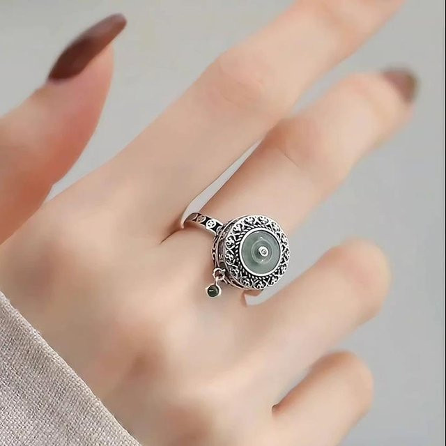 The Red Sun Ring, Silber, Damen, Drehbarer Ring - Bild 1