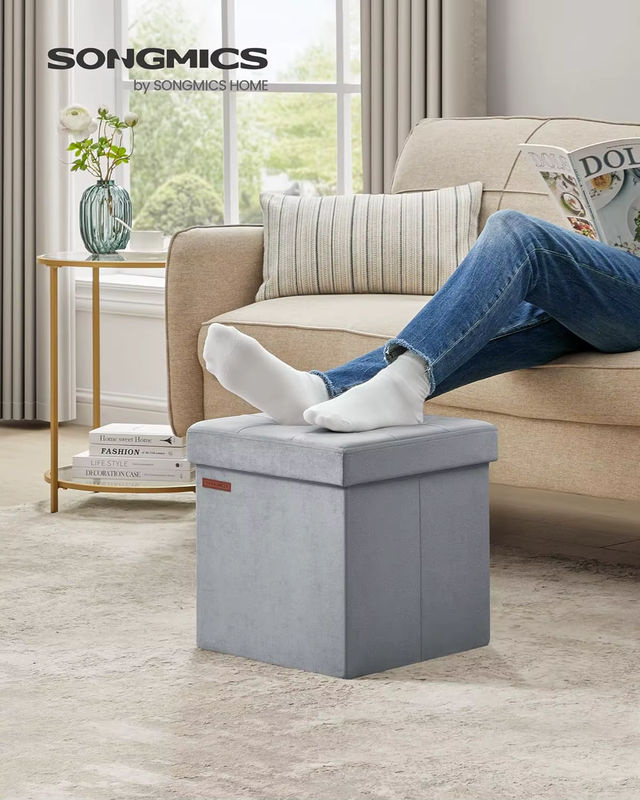 SONGMICS Sitzhocker Sitzbank als Aufbewahrungsbox mit Deckel, belastbar bis 300 kg - Bild 3