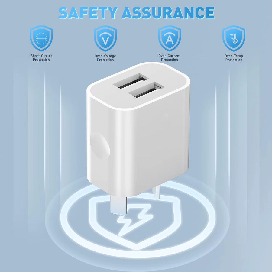 TAQKRED USB Wandladegerät Adapter mit 2,1A und AU-Stecker in Weiß - Bild 2