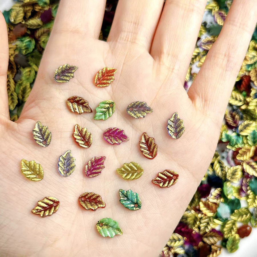 50 Stück Bunte Blatt Nagel-Charms, Metallic, Nail Art Dekorationen - Bild 6