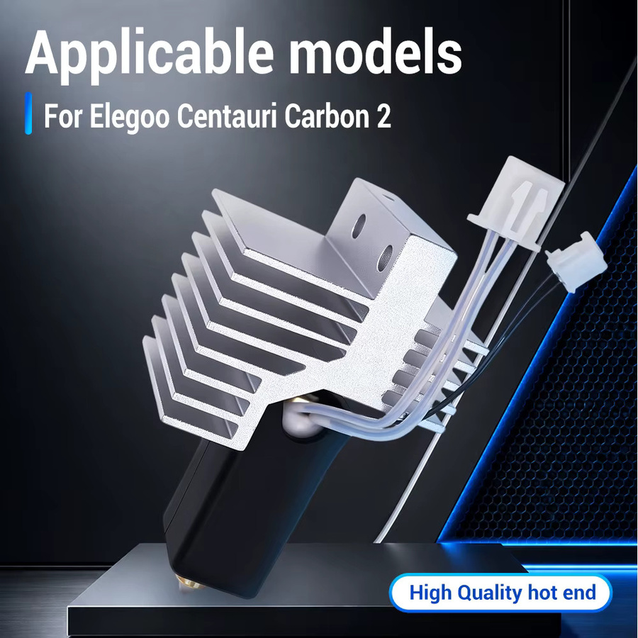 Elegoo CC 2 Hotend Druckkopf-Extruder-Kit für Centauri Carbon mit gehärteter Stahldüse und Messingdüse sowie Keramik-Hotend - Bild 2