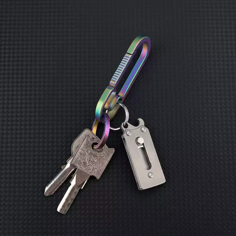 JIANLAI Multifunktionswerkzeug aus Titanlegierung in Silber als Flaschenöffner, Obstschäler und tragbarer Schlüsselanhänger für Outdoor und Camping - Bild 6