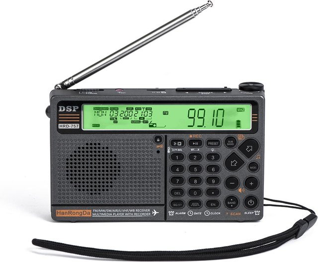 HanRongDa HRD-757 Multiband-Radio mit Bluetooth und App-Steuerung in Grün - Bild 1