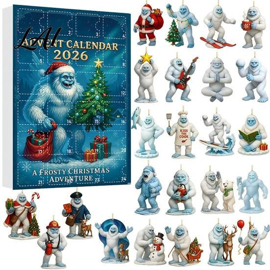 MidnightSun Adventskalender 2026 mit 24 Ornamenten als Sammlerstück für Erwachsene, verschiedene Tierfiguren wie Meeresschildkröte, Bigfoot, Hochlandkuh oder Hund, mehrfarbig - Bild 1