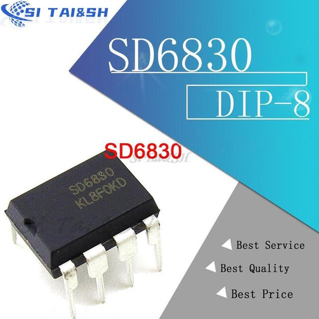 10 Stück Si Tai&SH SD6834 DIP-8 Integrierte Hochspannungs-Effizienz-Schaltstrommodus-PWM+PFM-Controller in Schwarz - Bild 1