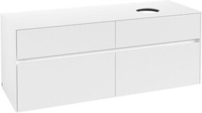 V&B Waschtischunterschrank Collaro mit rechtsseitigem Waschtisch in White Matt, B/T/H: 140 x 54,8 x 50 cm - Bild 1