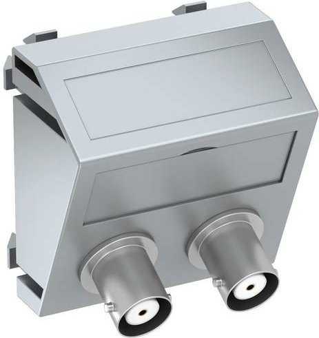 OBO Bettermann Abdeckung Multimediaträger in Silber aus Aluminium B/H/T: 4,5 x 4,5 x 2,6 cm - Bild 1