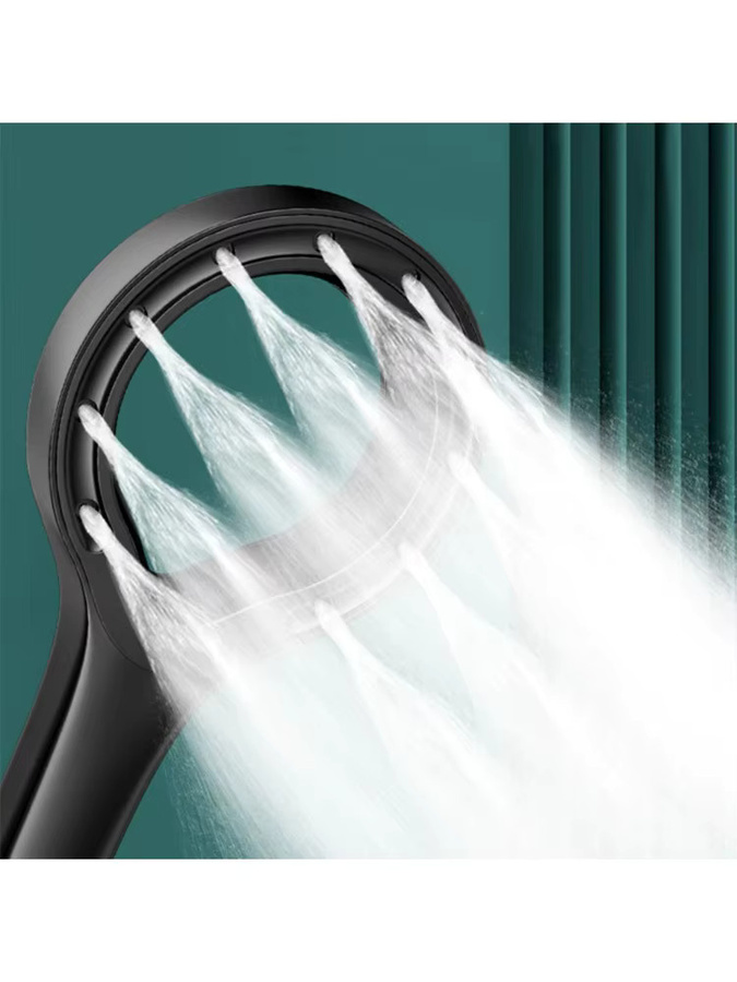 VILOYI Handheld Duschkopf Ringform Matt Schwarz Wassersparende Duschbrause mit Anti-Blocking Funktion aus ABS Kunststoff - Bild 7