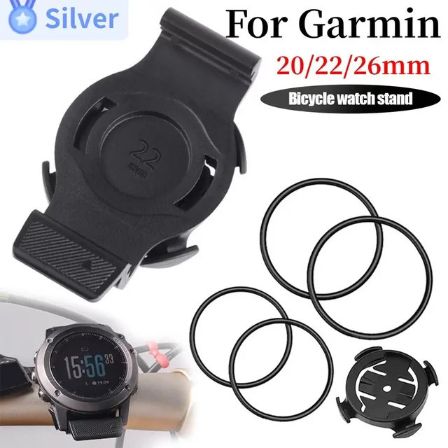 QuickFit Fahrrad Tacho Ständer für Garmin in Schwarz, abnehmbare Halterung für 20/22/26mm Lenker - Bild 1
