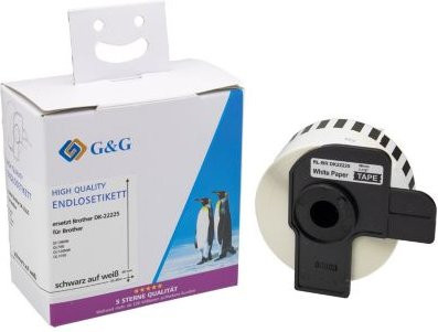 G&G Endlosetiketten aus Thermopapier weiß, kompatibel zu Brother DK-22225, Breite: 38 mm, Länge: 30,48 m - Bild 1