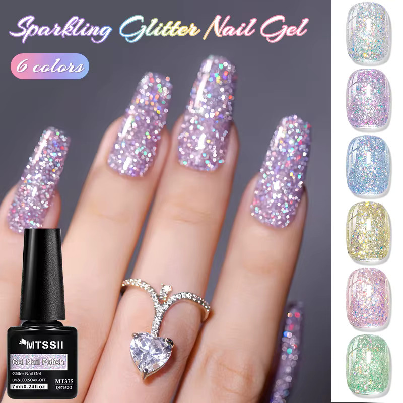 Mtssii Nagellack, Laser-Glitter-Pailletten-Gel, schimmernd - Bild 2