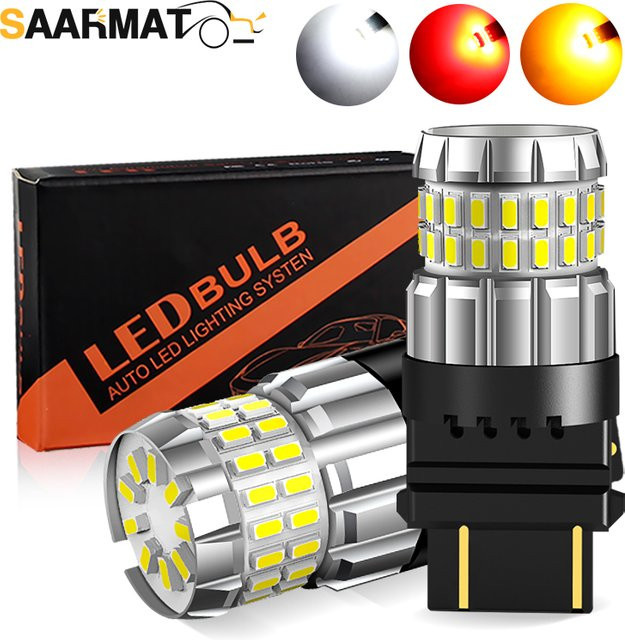 SAARMAT Canbus LED Lampen Set für T25 3157 P27W P27/7 DRL Bremslichter Blinker Nebellichter in Weiß Rot Gelb, 2 Stück - Bild 1
