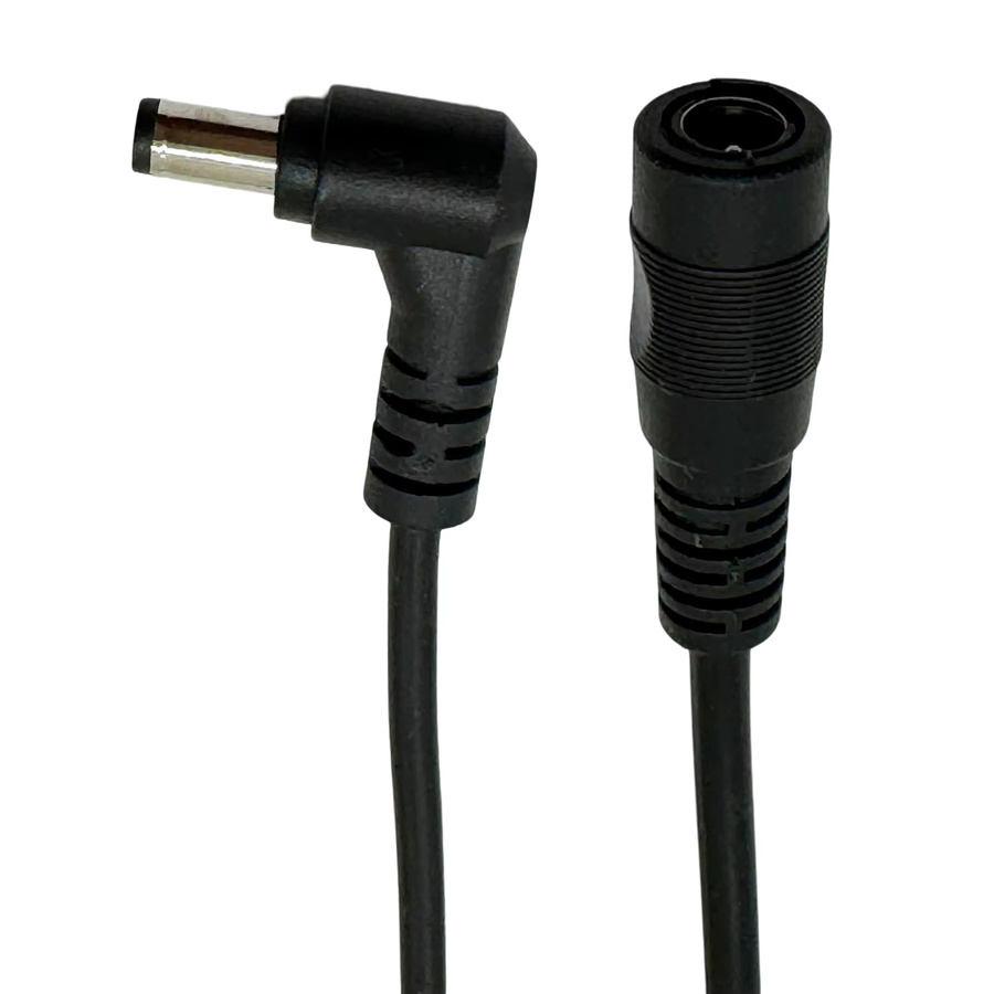UpperFu 2er Set DC-Stromstecker Adapter Set Schwarz: 5,5mm x 2,5mm Stecker rechtwinklig auf 5,5mm x 2,1mm Buchse für CCTV und LED-Streifen - Bild 3