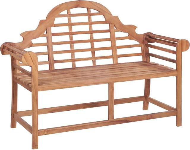 Gartenbank aus massivem Teakholz von VD Home Furnishing in Braun, B/T/H: 127 x 58,5 x 92,5 cm - Bild 1