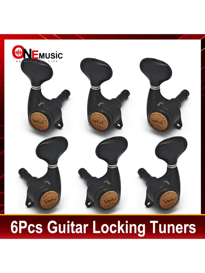 SAPHUE Gitarren-Mechaniken mit Verriegelung, 1:21 Fischschwanz-Stil Tuning Pegs für elektrische, Folk- oder Akustikgitarren - Bild 5