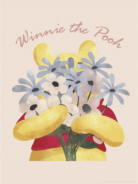 Komar Wandbild Disney Winnie the Pooh Into The Blooms, Gelb, B: 30 cm, H: 40 cm - Bild 1