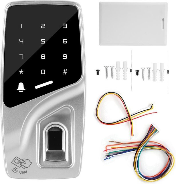 KONNWEI RFID Zugangskontrollsystem mit Fingerabdruck und Touch-Display in Schwarz und Silber - Bild 1