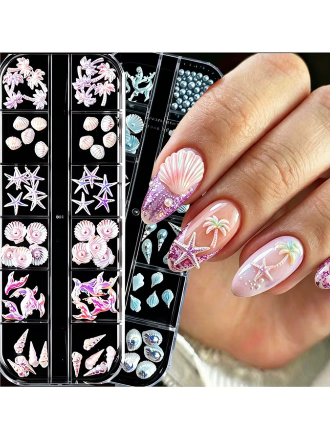 MAFANAILS Nageldekor-Set, 12-teilig, Rosa-Lila, schimmernd - Bild 5