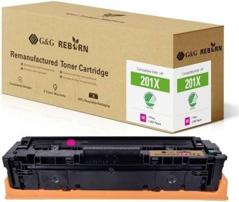 G&G Toner Cartridge Magenta Kompatibel mit HP 201X Reborn Remanufactured für Laserprinter mit 2300 Seiten Reichweite - Bild 1