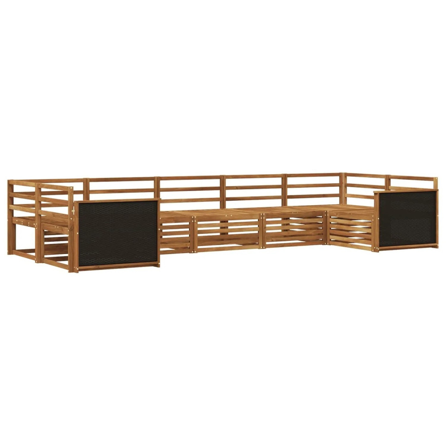 vidaXL Outdoor-Sofagarnitur aus Akazienholz in Braun, 7-teiliges Set mit Ecksofas und Armlehnen - Bild 2