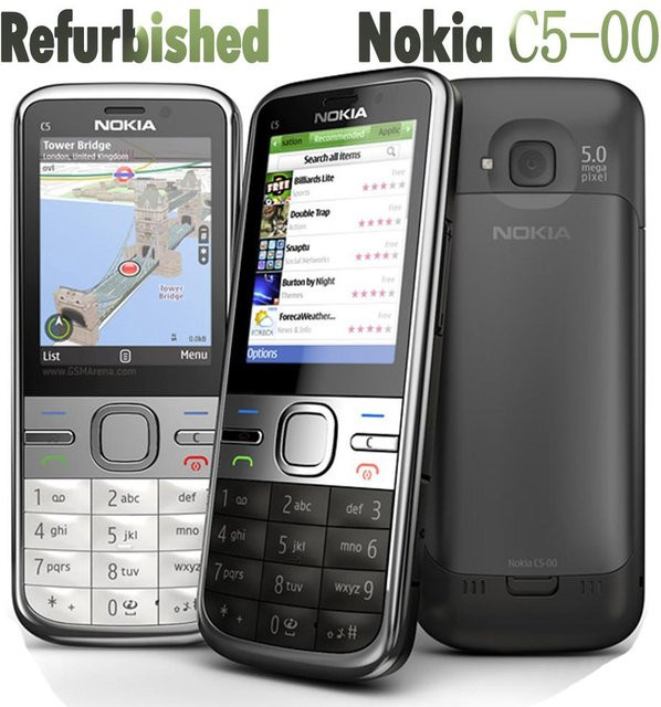 Nokia C5-00 Mobiltelefon Refurbished in Grau mit 3MP Kamera und 1 SIM Slot - Bild 1