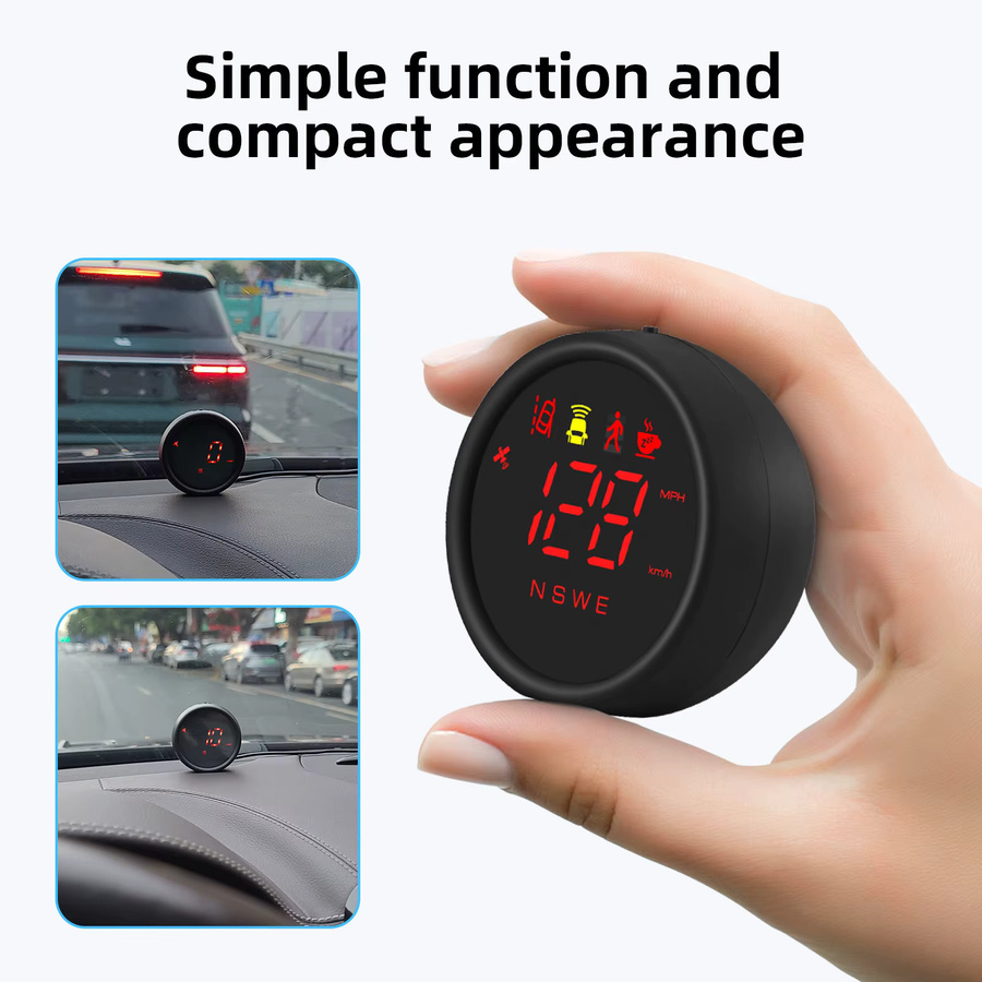 RYSJM Universal ADAS GPS Tachoanzeige mit Smart HUD Display, Digitales Auto-Display für Übergeschwindigkeit und Müdigkeitswarnung, Schwarz - Bild 2