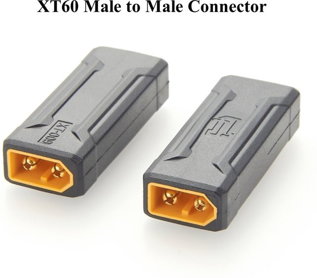 PremierCable XT60 Stecker-zu-Stecker-Adapter ohne Kabel in Schwarz für RC FPV Auto, Flugzeug, Drohne und Energiespeicher - Bild 1