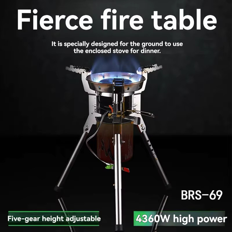 BRS Bulin BRS-69/BRS-69A Tragbarer Gaskocher 6800W in Silber für Camping und Outdoor - Bild 2