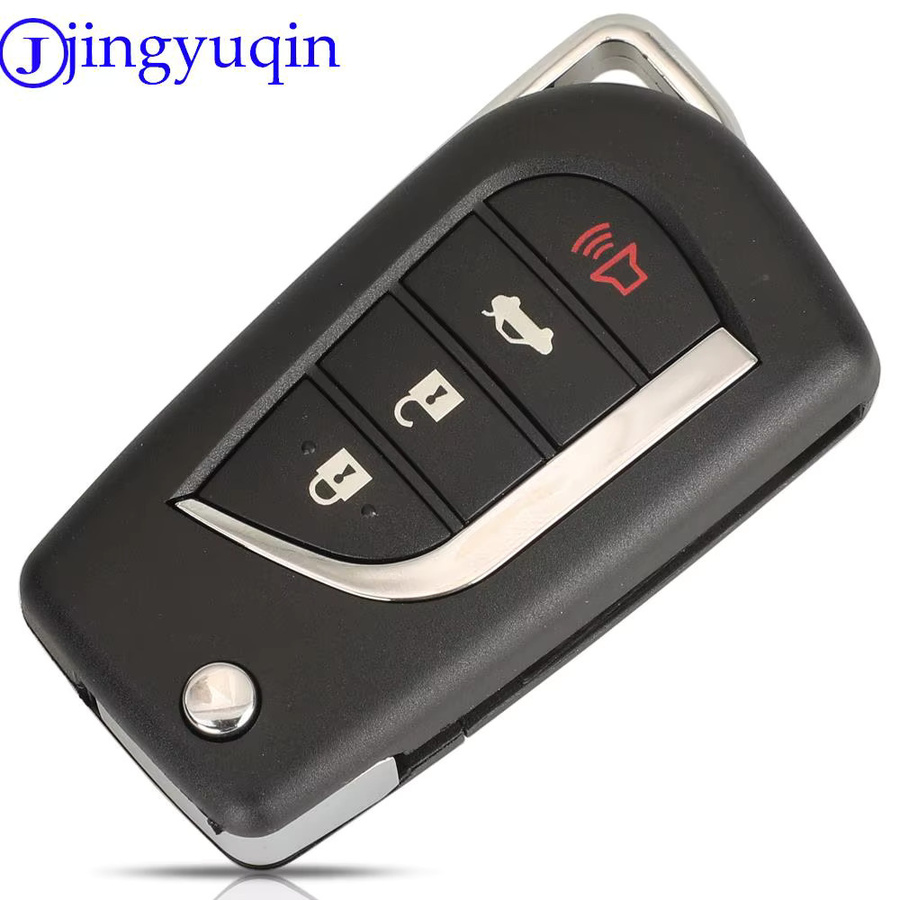 Jingyuqin Auto Fernbedienung Schlüssel für Toyota Camry 2018-2020, 4 Tasten, 315 MHz, 8A Chip, FCCID: HYQ12BFB, Schwarz - Bild 3