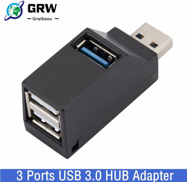 Grwibeou USB 3.0 Hub mit 3 Ports, High Speed USB Splitter Adapter in Schwarz für PC, Laptop und Mac - Bild 1