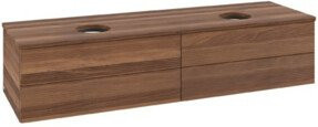 V&B Waschtischunterschrank Antao mit Frontstruktur in Warm Walnut, B/T: 160 x 50 cm - Bild 1