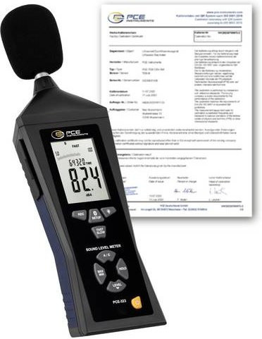 PCE Instruments Schallpegel-Messgerät PCE-323-ICA Datenlogger Schwarz mit USB und Bluetooth, kalibriert nach ISO, 30 dB (min.), 31.5Hz - 8kHz - Bild 1
